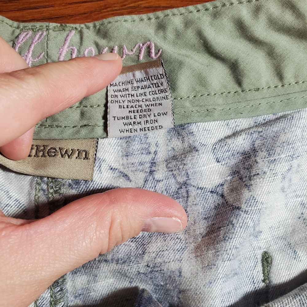 Ruff Hewn Women's Linen Cotton‎ Blend Midrise Shorts Floral Botanical Leaf Sz 16 - Picture 7 of 7